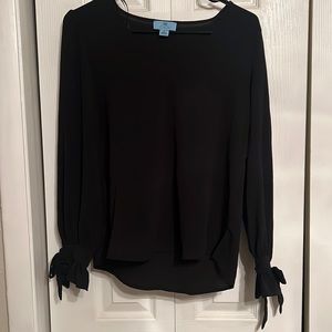 CeCe black Tie Sleeve top